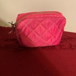 Kate Landry Pink Quilted Cosmetic Bag